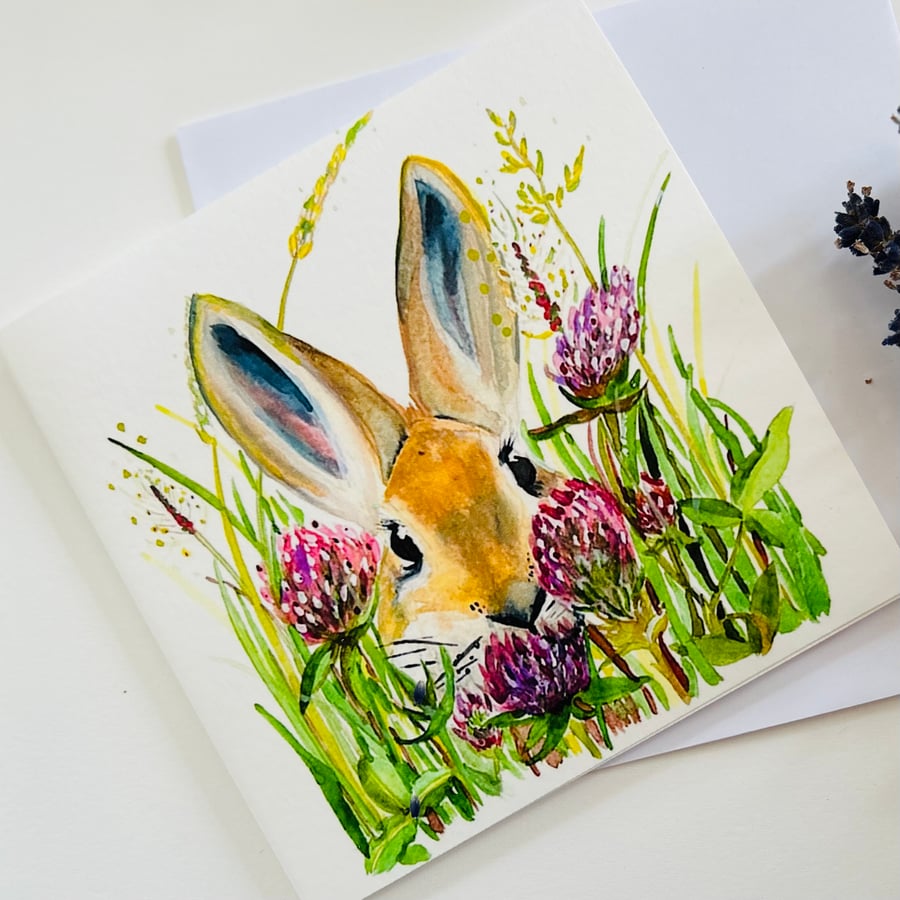 Clover Bunny greeting card 