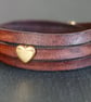 Leather wrap bracelet golden heart - Image 2
