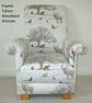 Child's Chair Fryetts Tatton Animals Fabric Foxes Rabbits Beige Grey Armchair  - Image 6