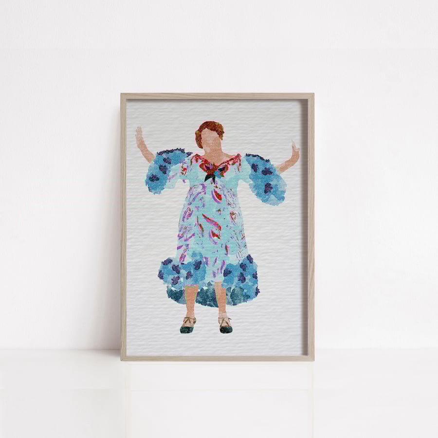 Edna from Hairspray and other musicals watercolour art prints