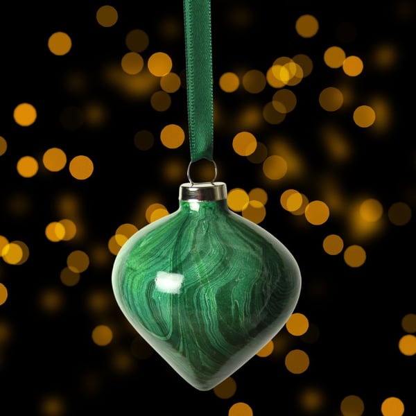 Christmas bauble Espirito dos Minerais ornament Malachite green "Malaquita"