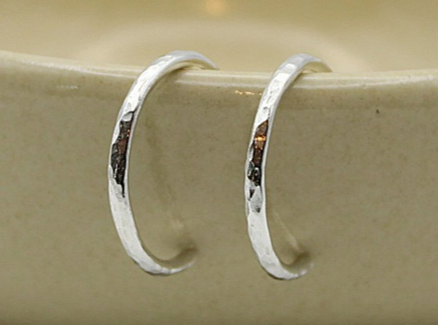 Sterling Silver Small Slim Hoops