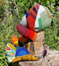Handmade patchwork artist bear using vintage fabrics - Image 4
