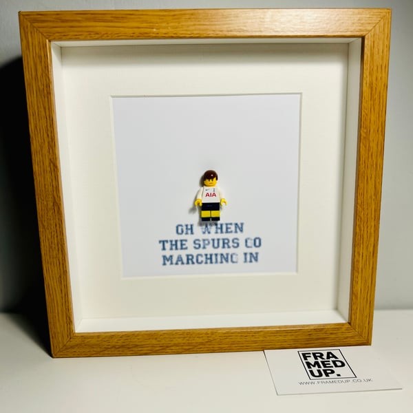 TOTTENHAM HOTSPUR - Framed custom Lego footballer minifigure - Football