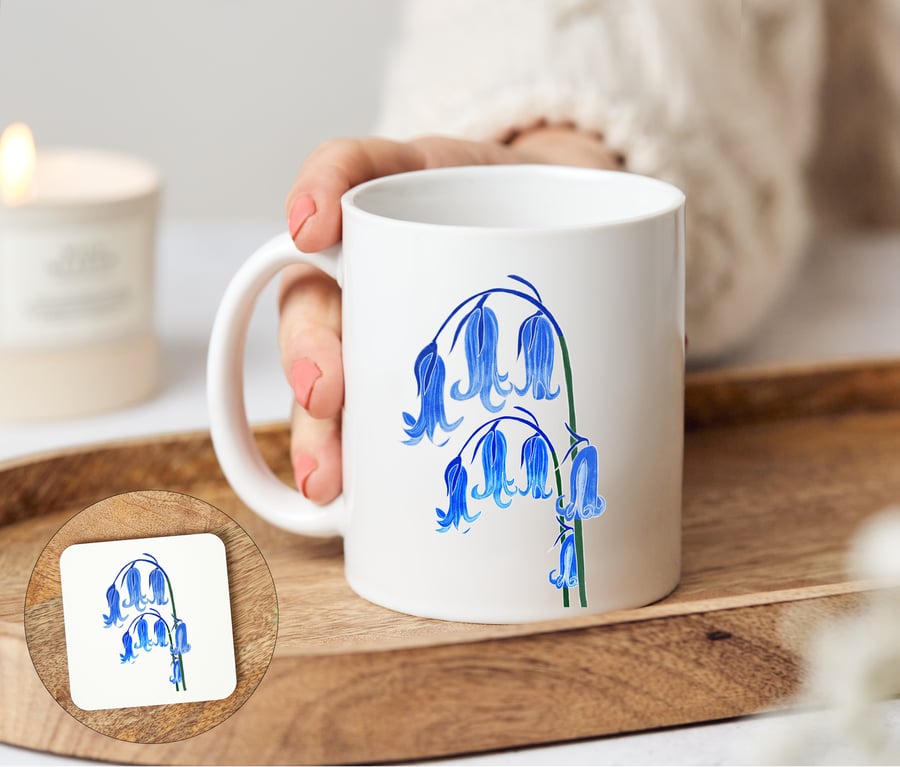 Bluebells Mug and optional matching coaster