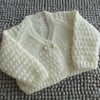 14" Cream Glitter Cardigan