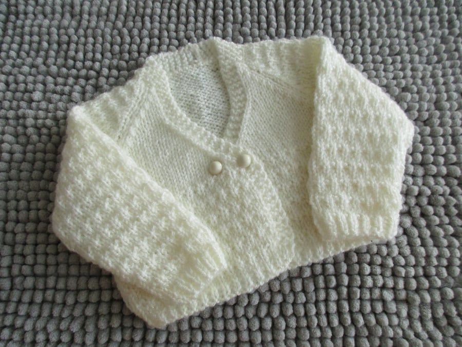 14" Cream Glitter Cardigan