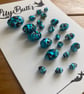 22 Vintage Handmade Blue Glass Foil & Millefiori Beads - Image 2