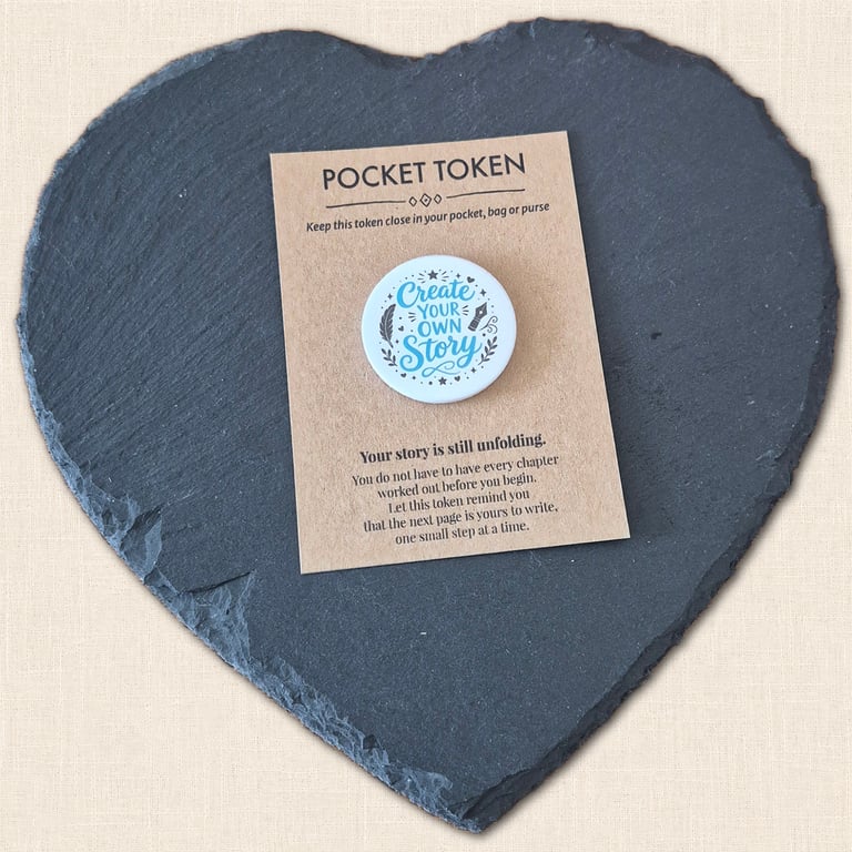 Create Your Own Story Pocket Token - Next Chapter Encouragement Gift