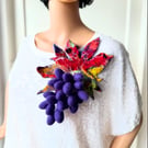 Hand Felted, Wool felted soft ART brooch