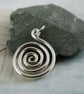 Celtic Spiral Pendant in Sterling Silver Pagan Viking - Image 3