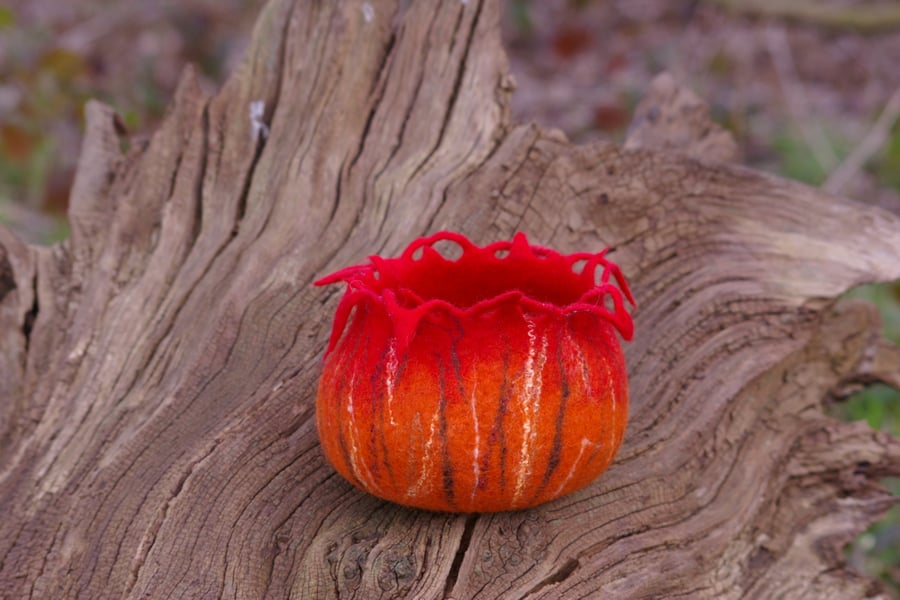 Hand-felted wool bowl