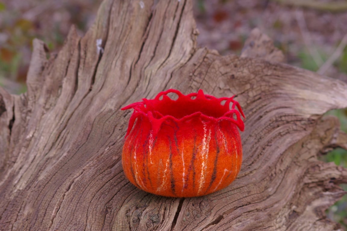 Hand-felted wool bowl