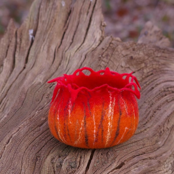 Hand-felted wool bowl