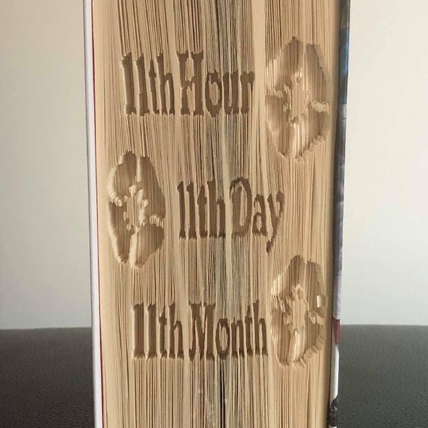 11th Hour, Remembrance Day CUT & FOLD Book Folding Pattern - EMAILED PDF PATTERN