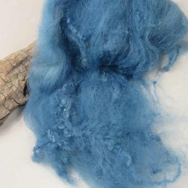 10g Naturally Dyed Indigo Blue BFL Shetland Felting Wool