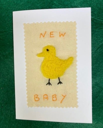 Little duckling new baby card.