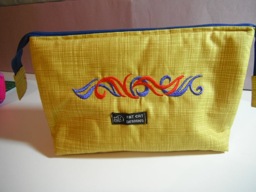 Embroiderd make up bag or pencil case