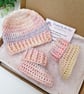 Peach Pie Crochet Baby Hat & Booties Set - Newborn & 0-3 Months - Image 4