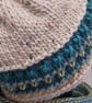 Handknit chunky wool hat and cowl set col 06 Cream - Image 6