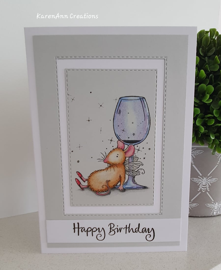 Birthday cute female card