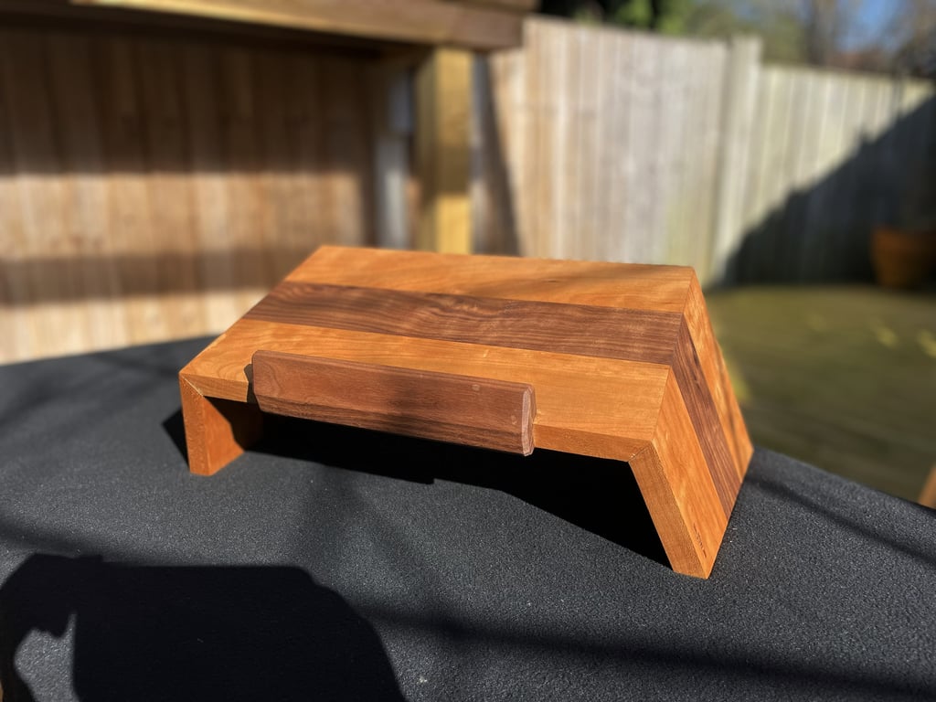 Walnut - Cherry - Walnut Laptop Stand – Solid Wood Laptop Riser No.2