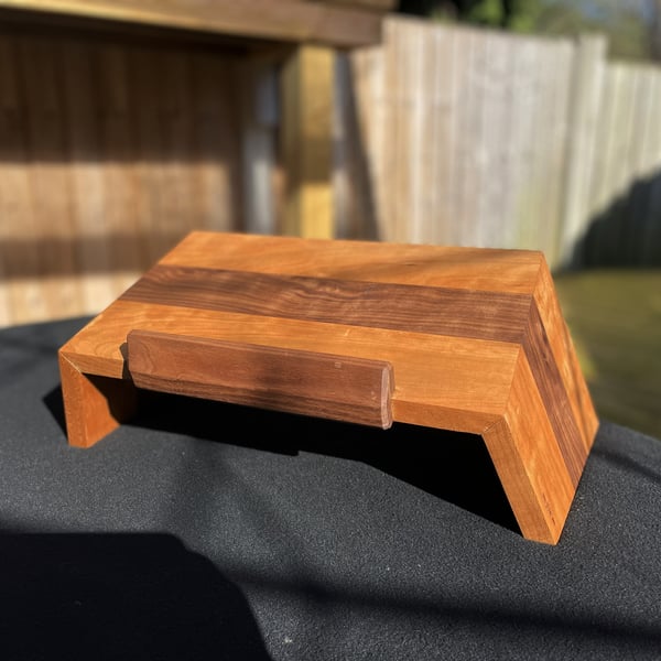 Walnut - Cherry - Walnut Laptop Stand – Solid Wood Laptop Riser No.2