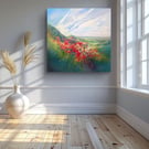 A Timeless Magic, poppies, pheasants and English landscape oil painting