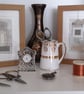 Beige Fleck Silver Grey & Natural Handstitched Geometric Small Art Pictures - Image 6