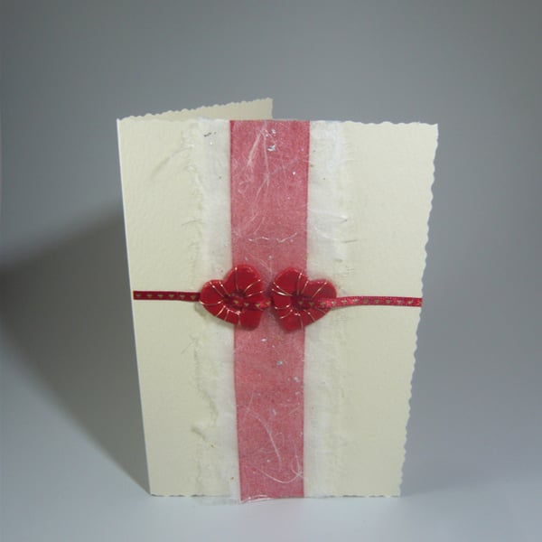 Handmade Valentine's Day Card Twin cutout Hearts