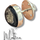 Ashes in glass tie tack pin finished in sterling silver