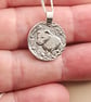 Badger Engraved Sterling Silver Coin Necklace - Image 2