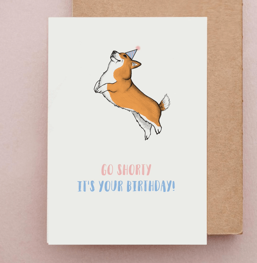 Corgi Birthday Card - Cute Birthday card, Funny Dog Cards, Corgi Birthday