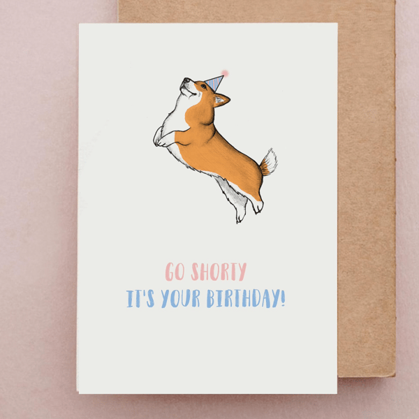 Corgi Birthday Card - Cute Birthday card, Funny Dog Cards, Corgi Birthday