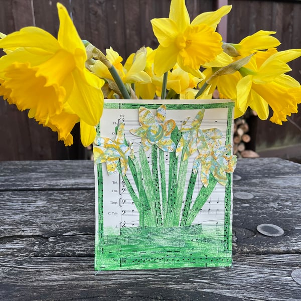 Daffodils Original Paper Collage