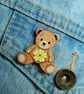 Primrose Brooch Pin, Handmade Primrose Teddy Bear Gift, February Birth Flower - Image 3