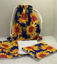 Gorgeous sunflower gift set, wash-bag,face mitt and eye pads. - Image 2