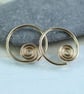Spiral Sleeper Hoops - Celtic Earrings - 14k Gold Fill - 12 mm Diameter - Image 1