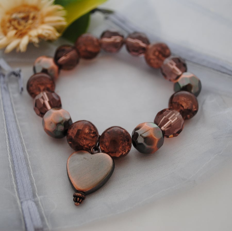 Sale-Copper heart bracelet