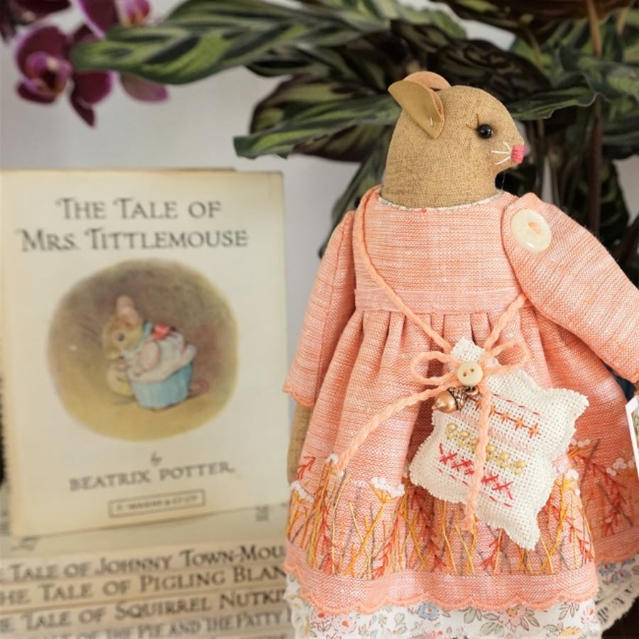 Meadow, A Late Summer Meadow Embroidered Harvest Mouse