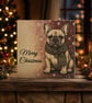 French Bulldog Christmas Cards, Pack of 10 with Envelopes, Vintage Sketch