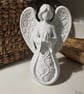 Faceless Praying Angel Tree Topper Marble Effect PLA Braided Hair Vine Decor