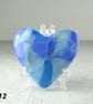 Blue Fused Glass Heart Pocket Hug with Stand, 5x4.5cm, handcrafted (12)