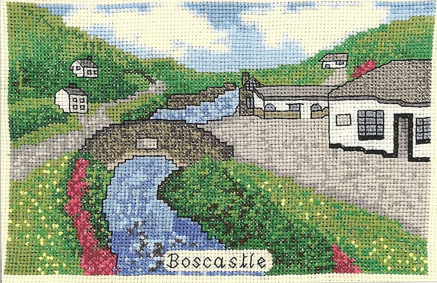 Boscastle in Cornwall cross stitch chart
