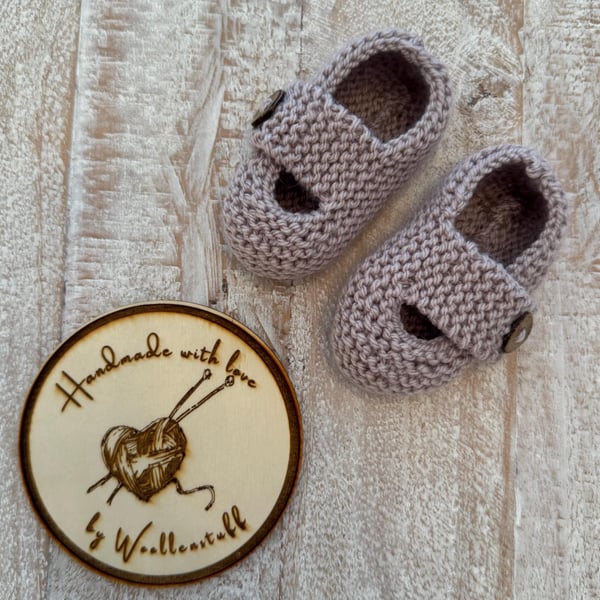 Made To Order Handknitted Keelan Baby Shoes 4 sizes. Any colour.