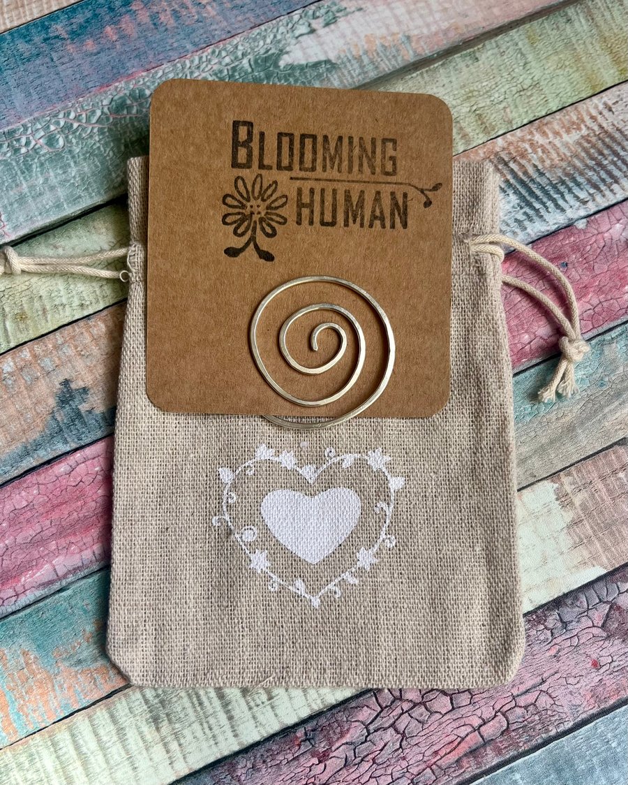 Handmade Solid Sterling Silver 925 Spiral Bookmark – Unique Recycled Silver