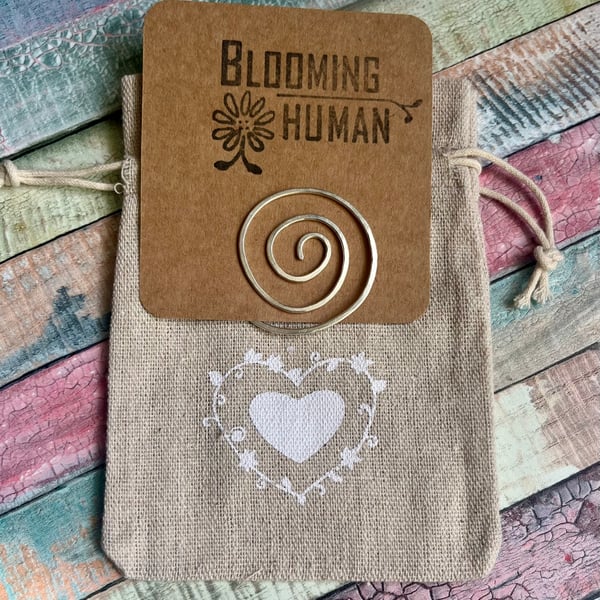 Handmade Solid Sterling Silver 925 Spiral Bookmark – Unique Recycled Silver