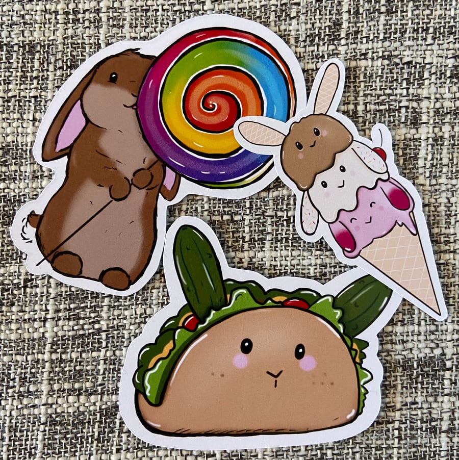 Food bunny stickers 