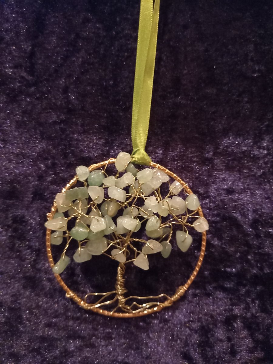 Aventurine crystal tree of life bangle hanger 