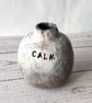 Hand Built 'Calm' Clay Globe Bud Vase, Hand Painted Smoke Fired Style Vessel - Image 2